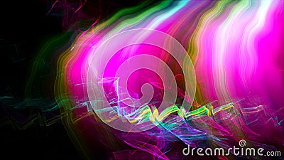 Radiation abstraction with light - distortion of space with shiny effect, computer generated background, 3D render Stock Photo