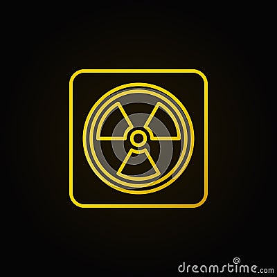 Radiation concept linear yellow icon Vector Illustration