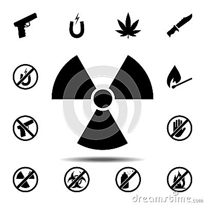 radiation, emitting, emanation, eradiation icon. Simple outline vector element of ban, prohibition, forbiddance set icons for UI Stock Photo