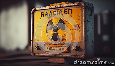 Radiation Hazard Sign. Symbol of radioactive threat alert Stock Photo