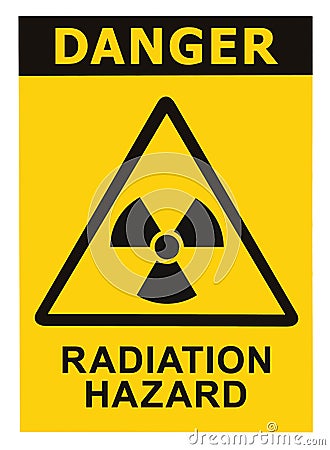 Radiation hazard symbol sign radhaz alert icon Stock Photo