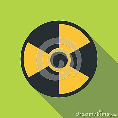 Radiation icon, flat style Vector Illustration