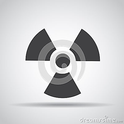 Radiation icon with shadow on a gray background. Vector illustration Cartoon Illustration