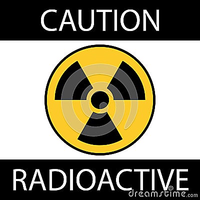 radiation nuclear sign caution radioactive yellow circle background Stock Photo