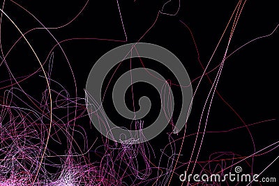 Radiative and glowing lines with gradient lines, 3d rendering Cartoon Illustration