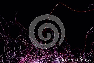 Radiative and glowing lines with gradient lines, 3d rendering Cartoon Illustration