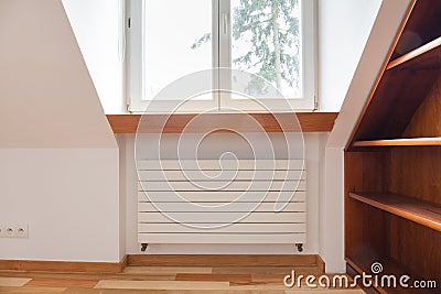 Radiator in cozy room Stock Photo