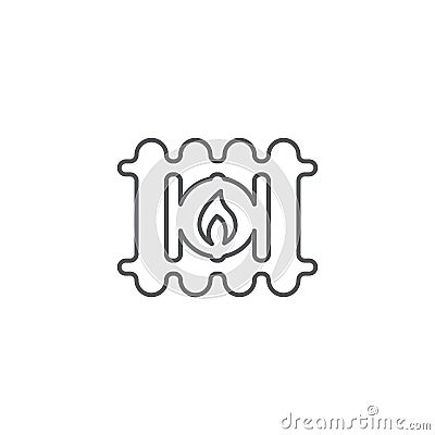 Radiator fire overheat vector icon symbol isolated on white background Vector Illustration