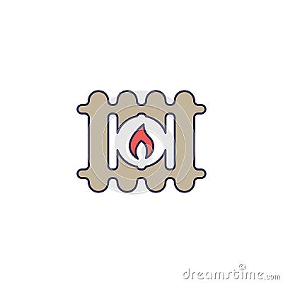 Radiator fire overheat vector icon symbol isolated on white background Vector Illustration