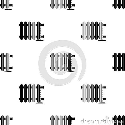 Radiator icon in black style isolated on white background. Plumbing pattern Vector Illustration