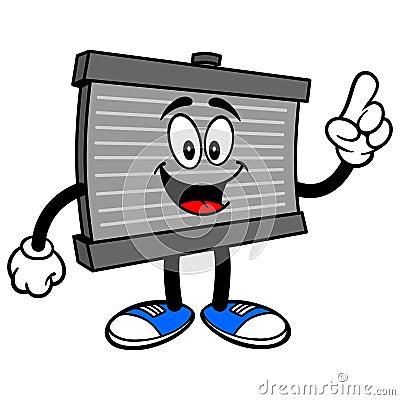 Radiator Mascot Pointing Vector Illustration