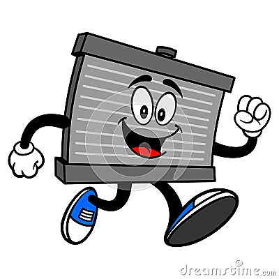 Radiator Mascot Running Vector Illustration