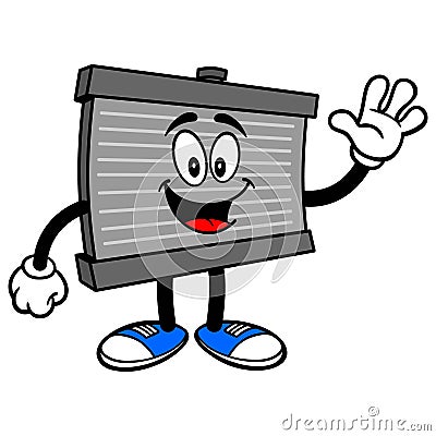 Radiator Mascot Waving Vector Illustration