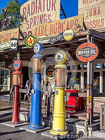 Radiator Springs gift shop at Carsland, Disney California Adventure Park Editorial Stock Photo