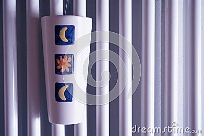 Radiator surface with humidifier Stock Photo