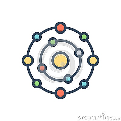 Color illustration icon for Radical, antioxidant and free call Vector Illustration