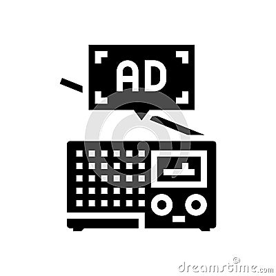 radio advertising glyph icon vector illustration Vector Illustration