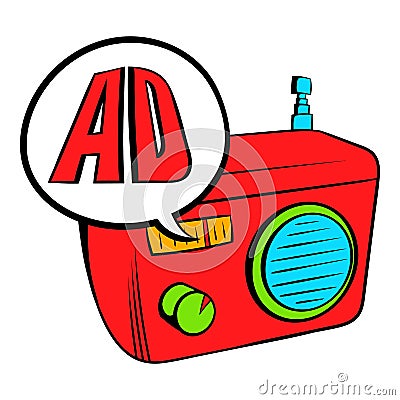 Radio advertising icon cartoon Vector Illustration