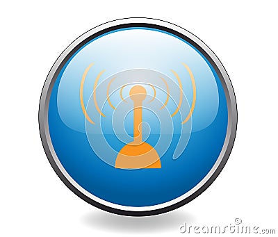 Radio antenna. Button Stock Photo