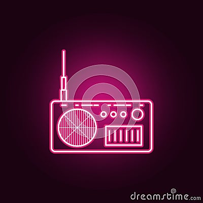 radio apparatus icon. Elements of Media in neon style icons. Simple icon for websites, web design, mobile app, info graphics Stock Photo