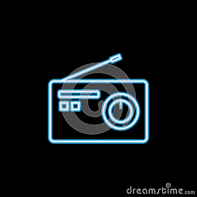 radio apparatus icon in neon style. One of journalism collection icon can be used for UI, UX Stock Photo