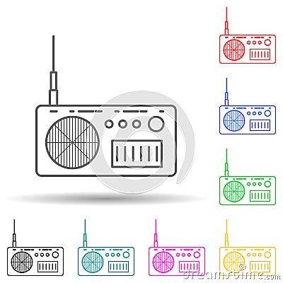 radio apparatus multi color style icon. Simple thin line, outline vector of media icons for ui and ux, website or mobile Stock Photo