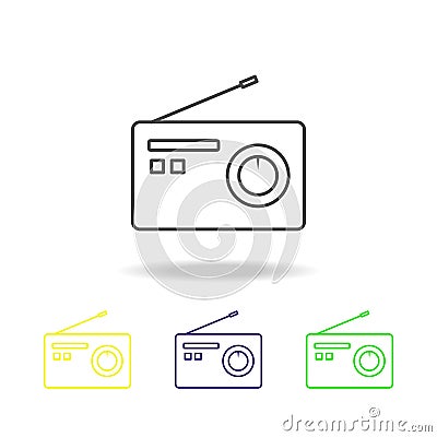 radio apparatus multicolored icons. Element of journalism for mobile concept and web apps illustration. Can be used for web, logo Cartoon Illustration