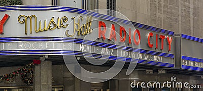 Radio City Music Hall exterior Editorial Stock Photo