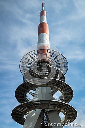 Radio Communications Tower Stock Photo