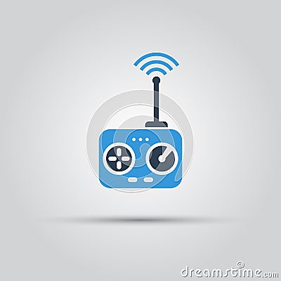 Radio control drones flat icon Vector Illustration