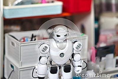 Radio control robot toy in living room Stock Photo