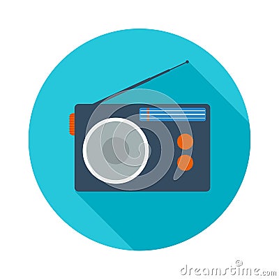 Radio flat icon. Radio symbol. Vector illustration Vector Illustration