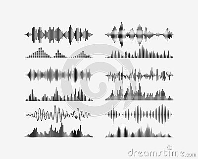 Radio frequency digital waves forms Vector Illustration