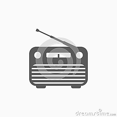 Radio icon, communication, electronic, music, news Vector Illustration