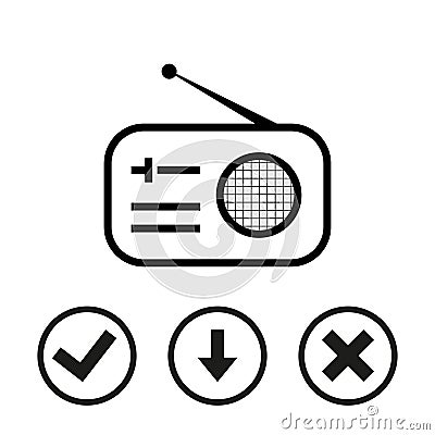 Radio icon stock vector illustration flat design Vector Illustration