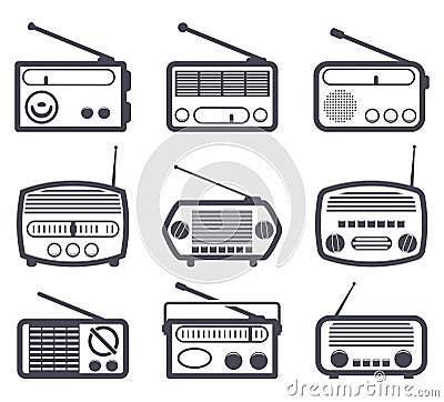 radio icons, vector Vector Illustration