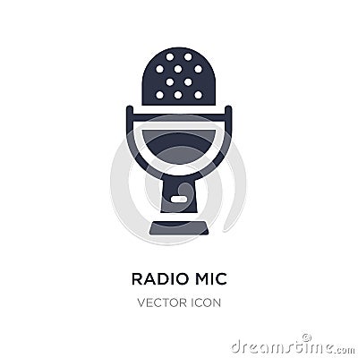 radio mic icon on white background. Simple element illustration from Hardware concept Vector Illustration