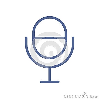 Radio microphone icon in line art style. Studio mic for podcast record. Mike symbol for UI design and web site interface Vector Illustration