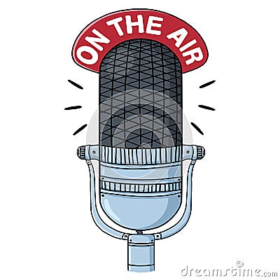 Radio microphone illustration isolated on white background Cartoon Illustration