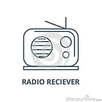 Radio reciever vector line icon, linear concept, outline sign, symbol Vector Illustration