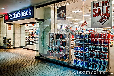 Radio Shack at the Ala Moana Center - Night view Editorial Stock Photo