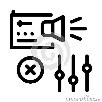 Radio sound settings icon vector outline illustration Vector Illustration