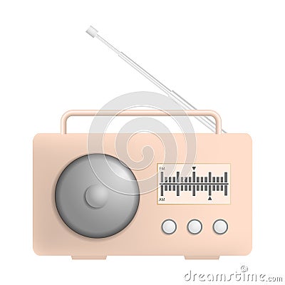 Radio speaker icon, realistic style Vector Illustration