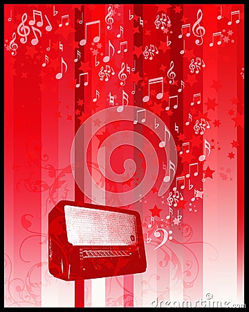 Radio and stars flayer Stock Photo