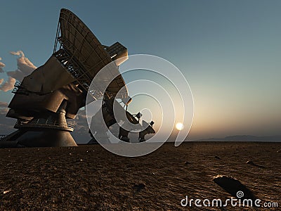 Radio telescope facility Stock Photo