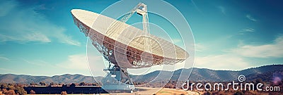 a Radio telescope pointing to the blue sky Stock Photo