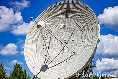 Radio telescopic antenna round Stock Photo