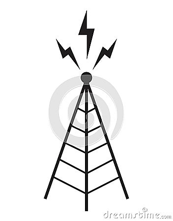 Radio tower antenna communication mast Vector Illustration