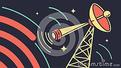 Radio tower, broadcasting and communication technology vector design Generative AI Vector Illustration