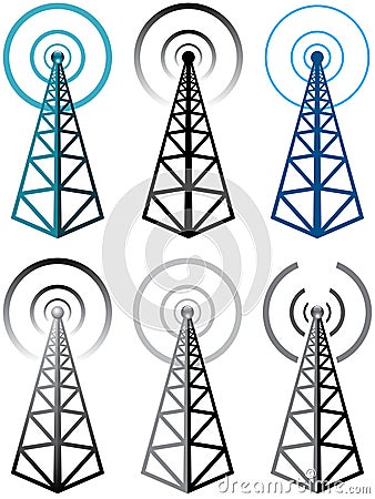 Radio tower symbols Vector Illustration